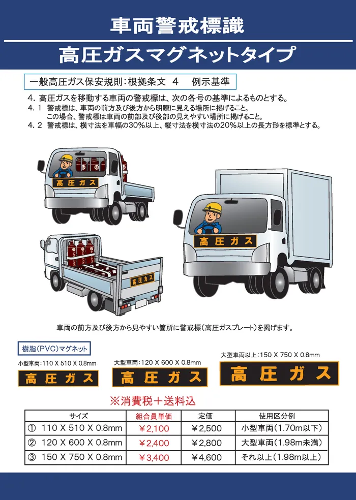車両警戒標識